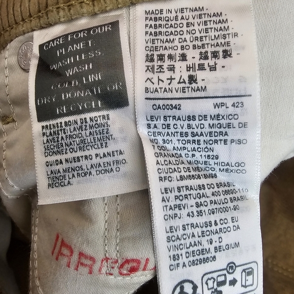 Levi's Light Tan Corduroy Straight Leg Pants - Picture 12 of 13